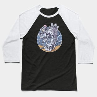 Desert Robot Sloth Baseball T-Shirt